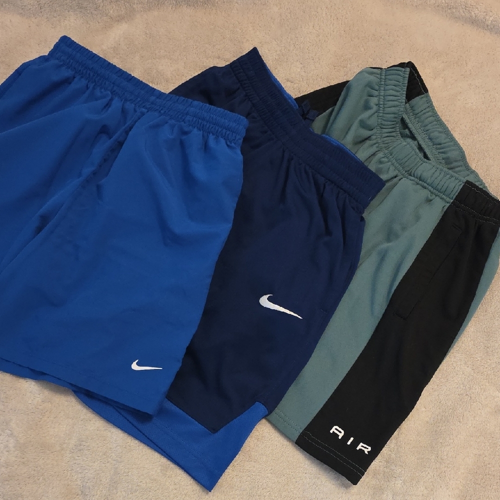Nike Blue, Navy & Green Athletic Shorts Trio